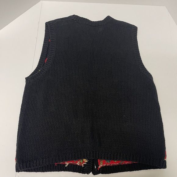 Tiara Petites Christmas Sweater Vest Stockings Knit Womens Size Large Multicolor - Picture 9 of 10